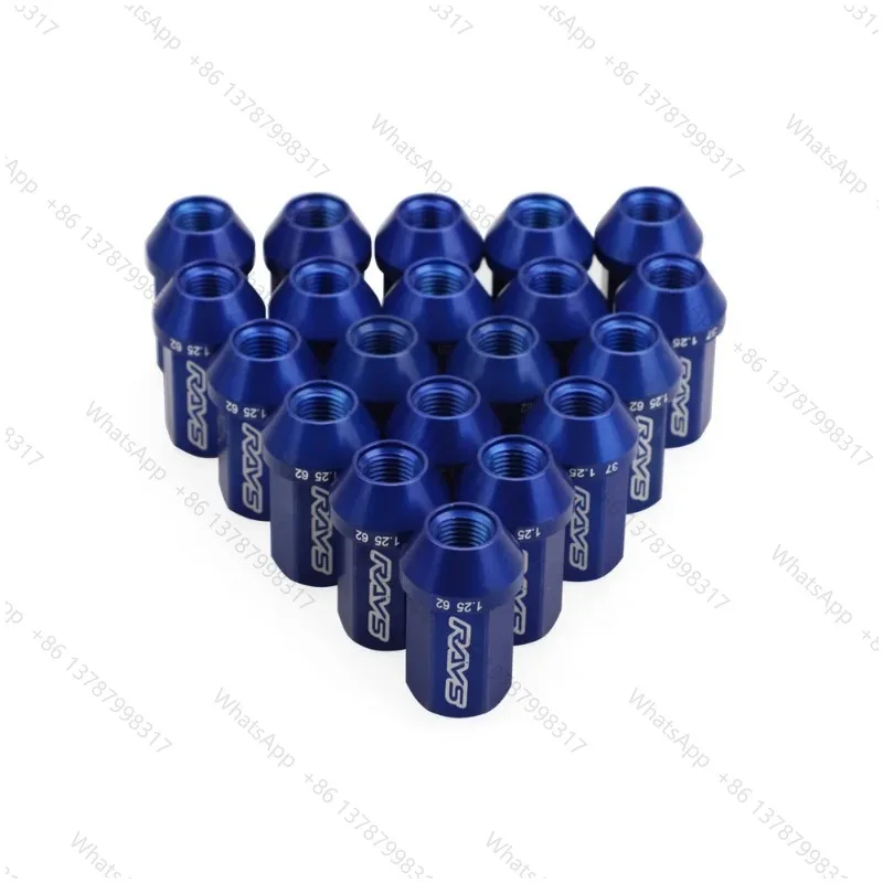 New 20pcs M12x1.5 Length 42mm 7075-t6 19HEX Rays Lug Nut Wheel Nuts With 7 Side Lock Nuts Anti Theft Security Key Alloy Aluminum