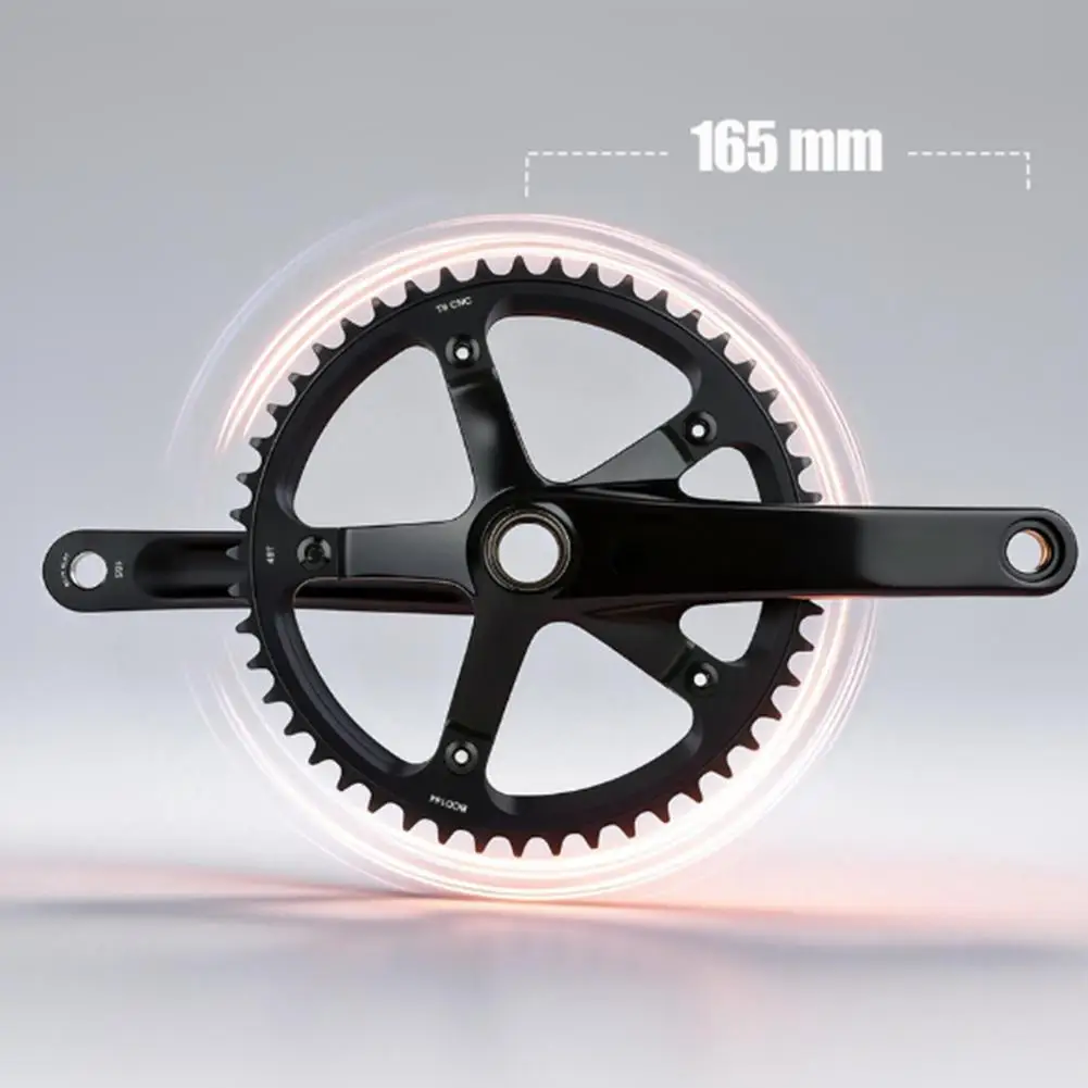 Fixed Gear Bike Crankset Aluminium 165mm 144BCD With 48T Or 49T Narrow Wide Tooth Chainring And Included Bottom Bracket Set
