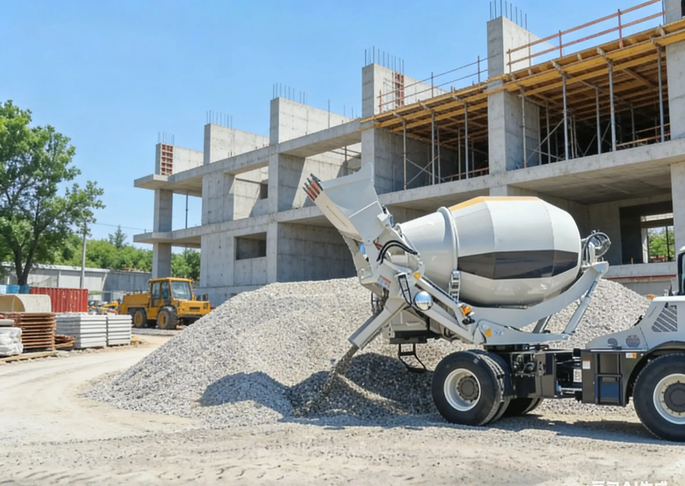 6 Cbm Cubic Meters Front Wheel Steering Self-loading Self Propelled Concrete Mixer Truck