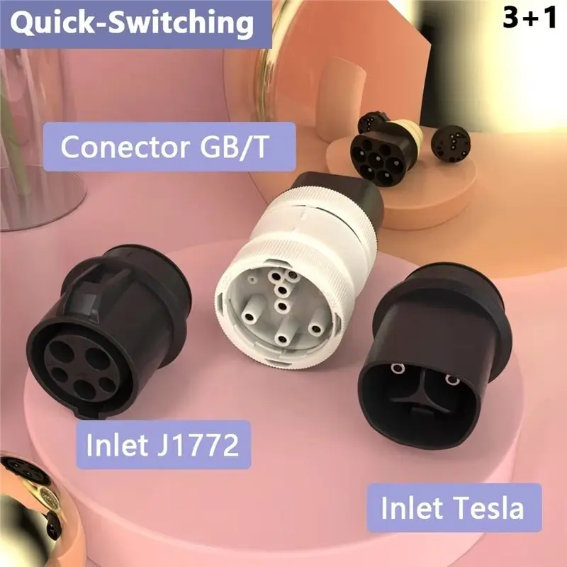 2 In 1 EV Adapter Type1/For Tesla To GB/T Veihcle All Ev Cars 3+1 Adatpters For BYD AITO Xpeng