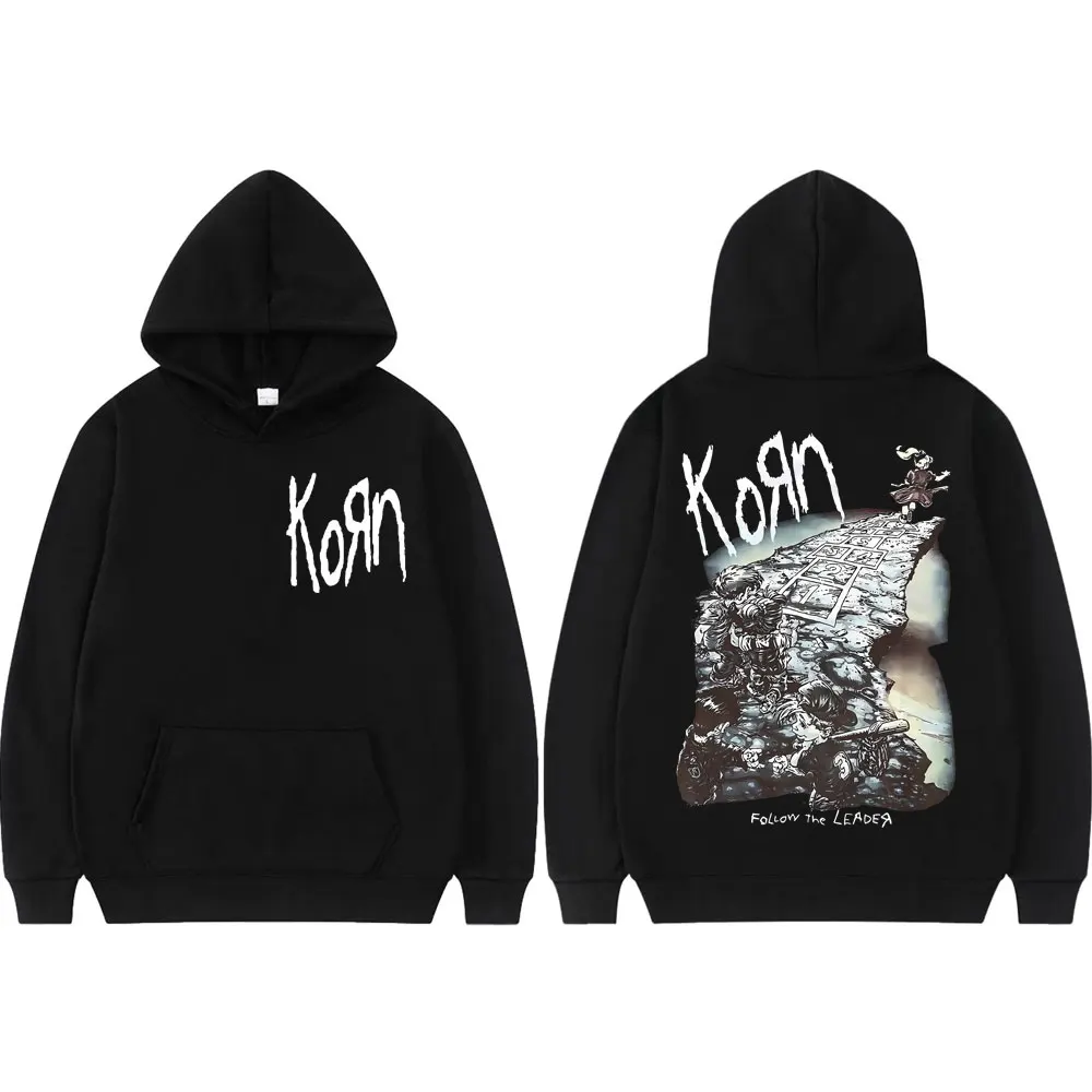 

Rock Band Korn Ftl 25 Follow The Leader Merch Hoodies Fashion Vintage Hooded Sweatshirts Men Women Casual Oversized Pullovers