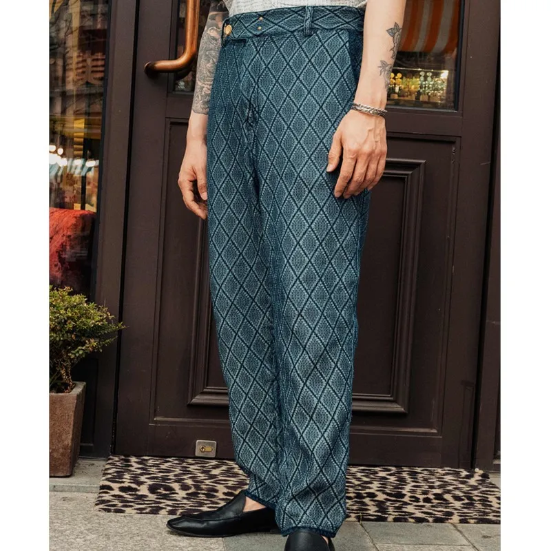 

Amekaji Style Wear Blue Dyed Casual Pants for Men