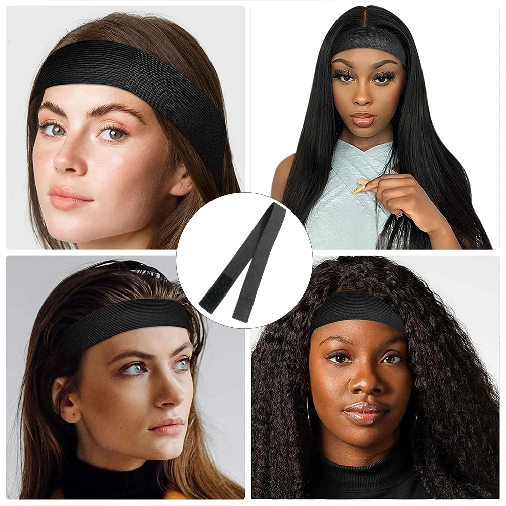 1/ 3 /5 Pc Hair Elastic Band For Wigs With MagicTape Headband Edge Laying Scarf Edge Wraps For Fixed Lace Wigs Elastic Headband