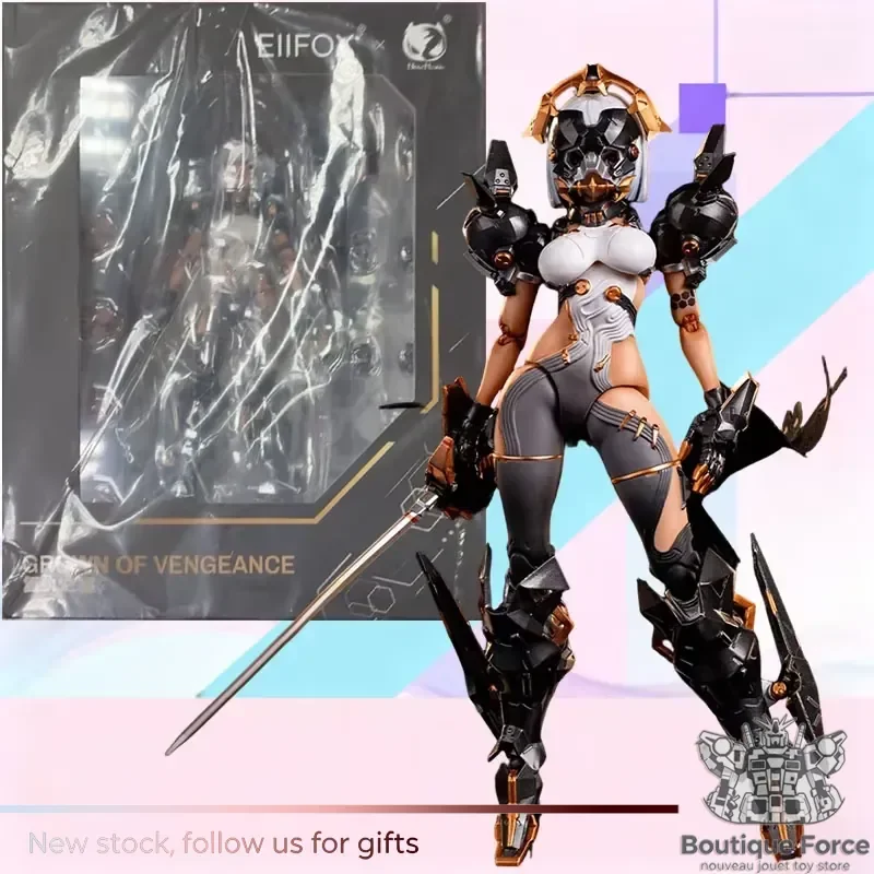 

Eiifox BearPanda Blith Revenge Crown Action Figure Movable Eyeball Mecha Model Collectible Toy with Multiple Accessories for