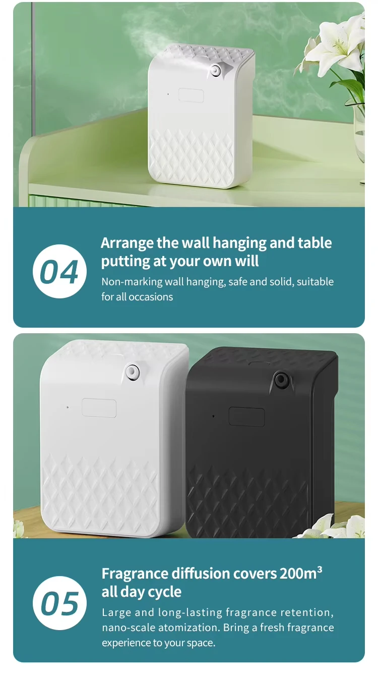 Wall Mounted Aromatherapy Essential Oil Diffuser High Quality Fragrance Scent Machine Within Waterless Use for Home 140ml