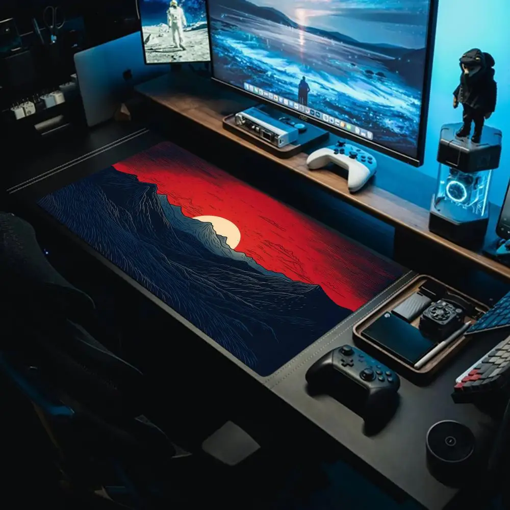 

Mountains bathed in red sunlight Non-slip rubber bottom washable mouse pad suitable for work and gaming and office mouse pads