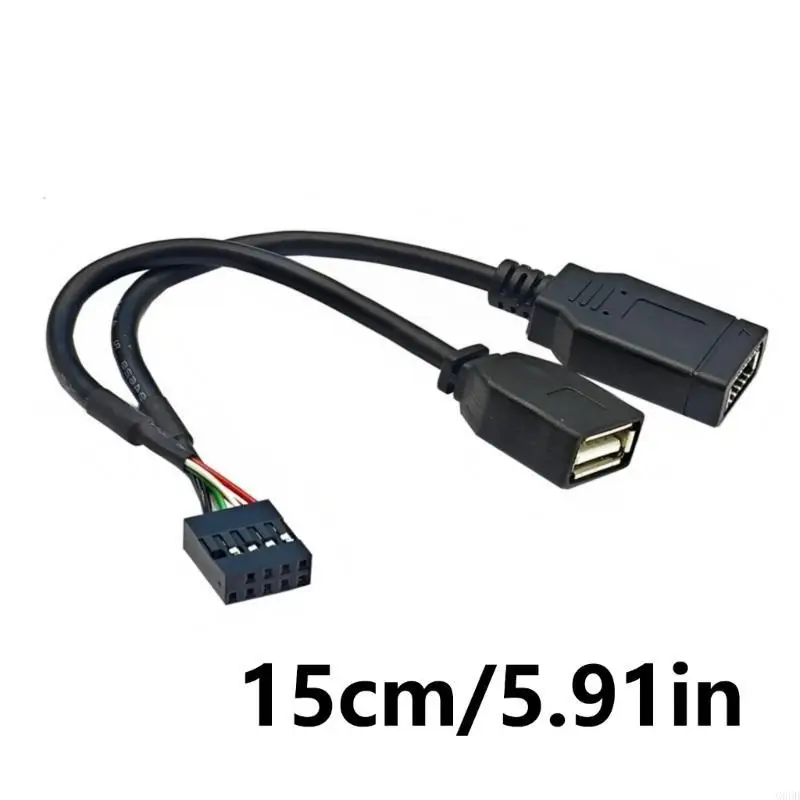 

G6DD USB2.0 9Pin to USB + TYPE E Adapter Cable From 9Pin USB2.0 Connection 5.91inch