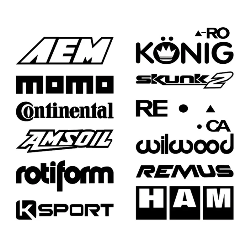 

12pcs Racing Sponsors Car Stickers Set Reflective Vinyl Decals for Car Window Body Bumper