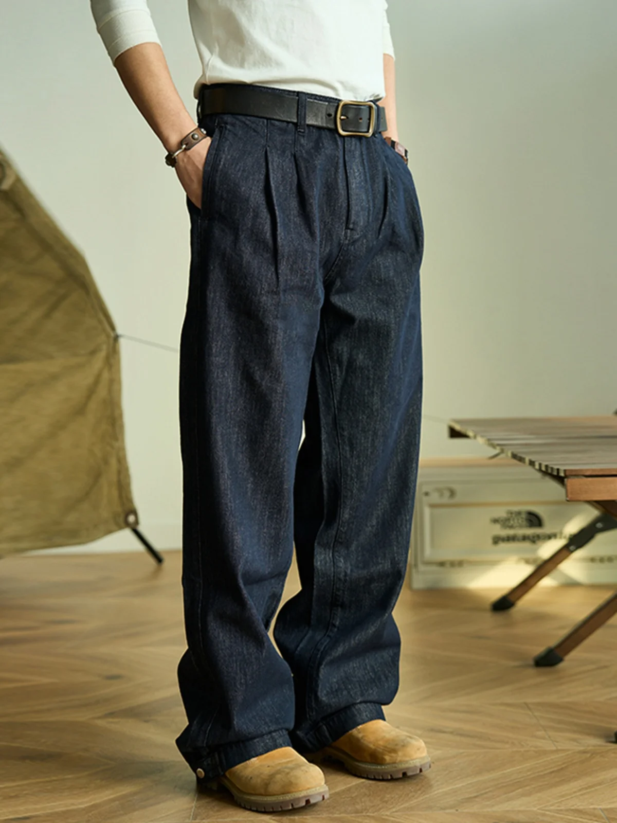 

Мужские джинсы IT Ins Casual прямого кроя, свободные широкие брюки из денима оригинального цвета, осенне-зимний американский ретро-стиль