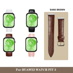 Strap Quality Leather Band for Huawei Watch Fit 3 Replacement Bracelet With Connector