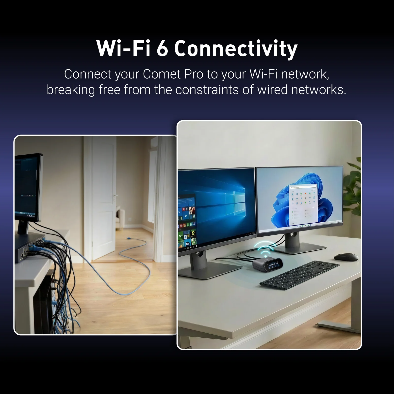 GL.iNet Comet Pro (GL-RM10) Remote KVM Over Wi-Fi, Dual Band Wi-Fi 6, 4K 30FPS Passthrough, Touchscreen, 32GB eMMC,Tailscale Support Remote Access Control and ATX/fingerbot for Disaster Recovery, Home image 3