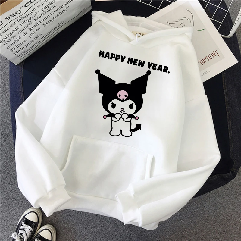 Y2k Kawaii Clothes Kuromi Sweatshirts Hoodie Sanrio Kuromi Women Manga Sweatshirt  Harajuku Female Hoodies Hoody