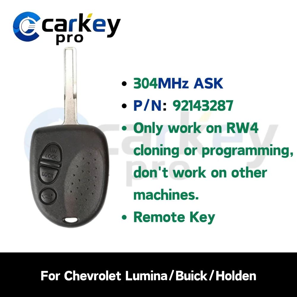 Carkeypro 92143287 Remote Key For Chevrolet Lumina/Buick/Holden 1999-2006