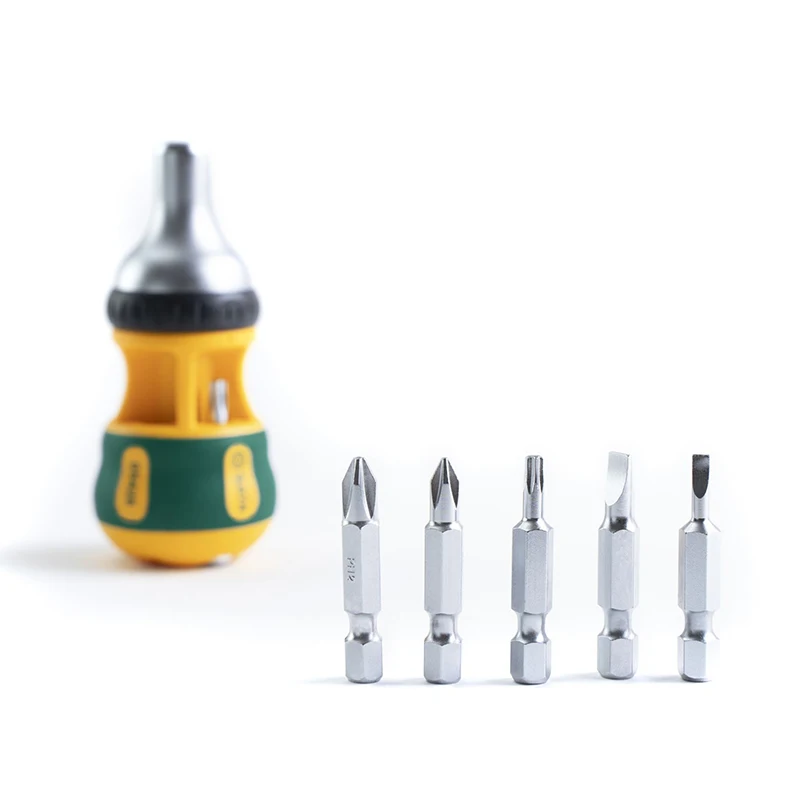 Sata 05428 Mini Ratchet Screwdriver Set Short Handle Screwdriver Driver Driver Repair Combination