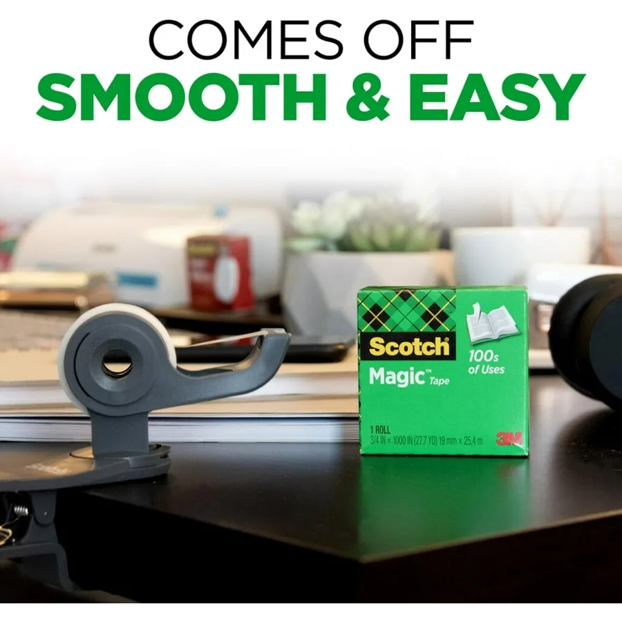 Magic Tape Invisible for Home Office and Back to School Use in College Classrooms 3 Rolls of Transparent Adhesive Tape for Seam