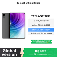 Teclast T60 12 inch 2K Tablet Android 14 8GB+12GB RAM 256GB ROM T616 octa-core 8000mAh 18W PD Fast Charging 4G VoLTE GPS Tablets