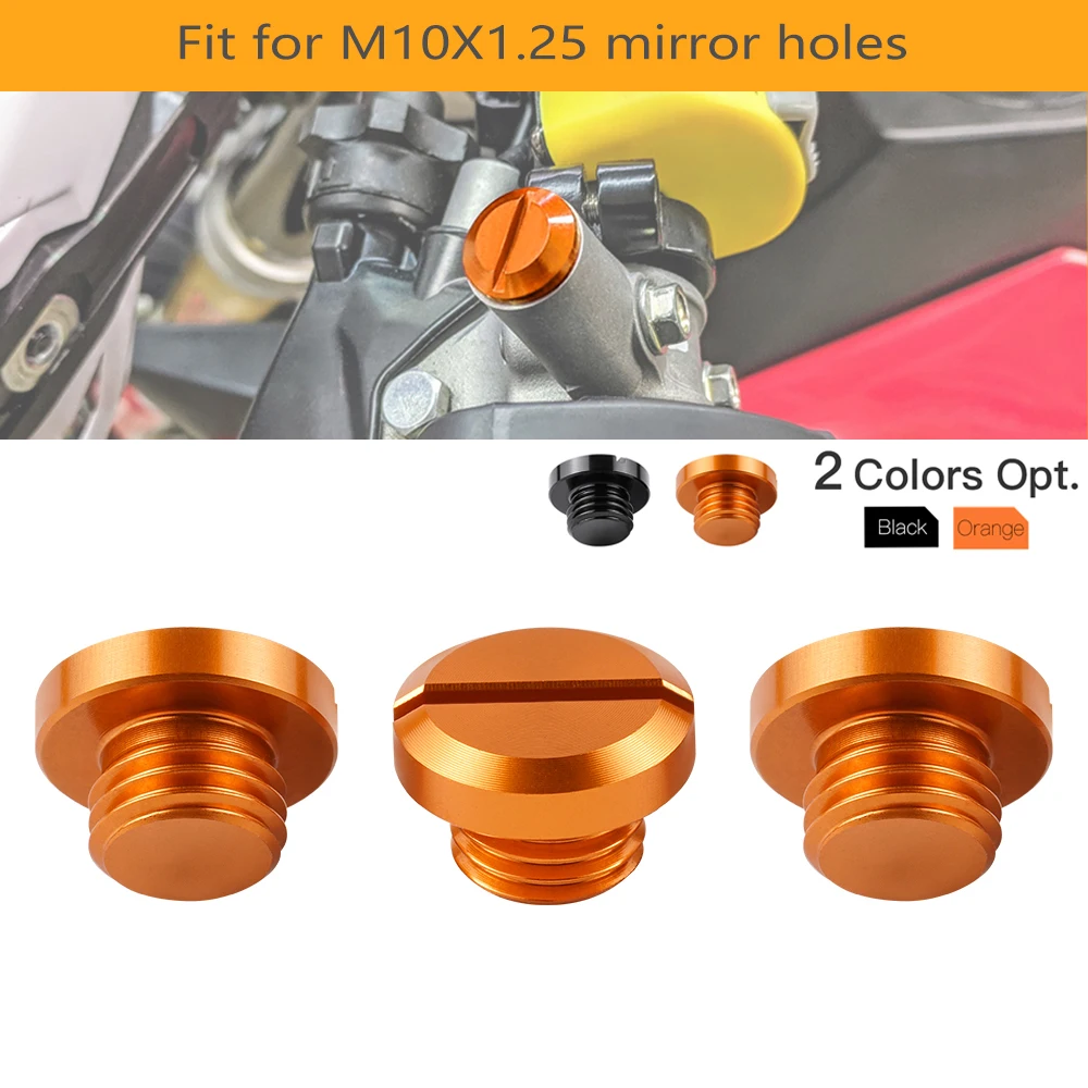 3PCS Motorcycle Mirror Hole Plugs M10XP1.25 For KTM 790 DUKE 125 200 250 390 1290 SUPER DUKE GT/R 1090 1190 1290 ADVENTURE