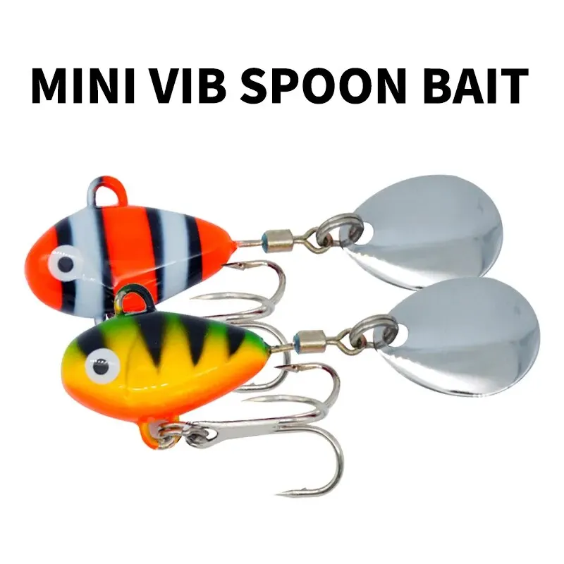 Metal Mini Vibration Fishing Lure 1pc 10g 5cm VIB Hard Bait With Spoon Rotating Crankbait Spinner Sinking Bait Fishing Takcle