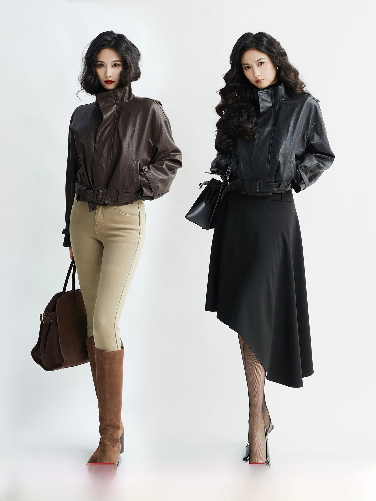 

Модная женская куртка TAIYANG OFFICE из искусственной кожи для ранней весны, в мотоциклетном стиле, с воротником-стойкой и молнией спереди