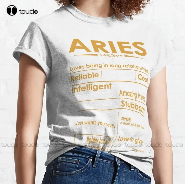 Funny Aries Zodiac Sign Shirt Trending T-Shirt T Shirt Women Make Your Design Fashion Tshirt Summer Xs-5Xl Unisex Retro Tshirt