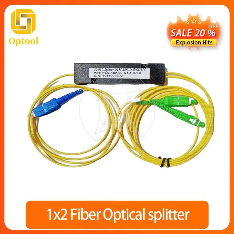 5 Pcs /Lot Fiber Optical PLC Splitter SC APC 1 : 2 SC UPC Mini steel tube type 1x2 0.9mm Fiber Opitc Splitter FTTH SC Connector