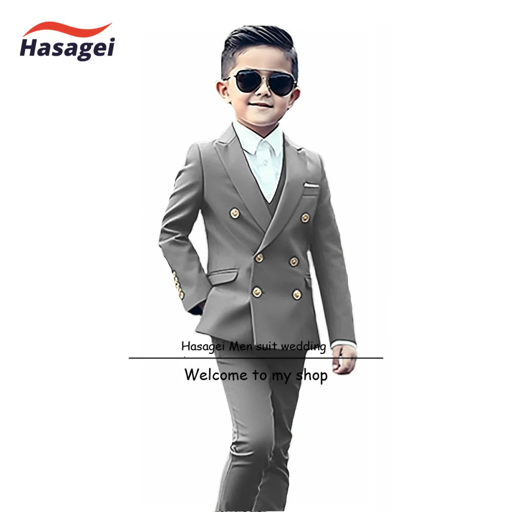 Formelle Kinder Sommer anzüge 2 Stück Hochzeit Smoking Jacke Hosen Jungen Party Smoking Teen Bühne Outfit