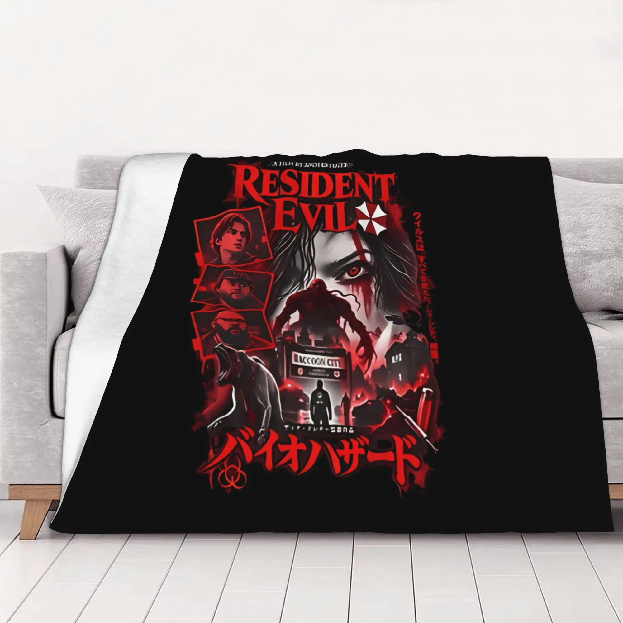 1PC home Cute Room Decor Raccoon City Blanket Throw Blanket Resident Evil Novelty Warm Blanket All Season
