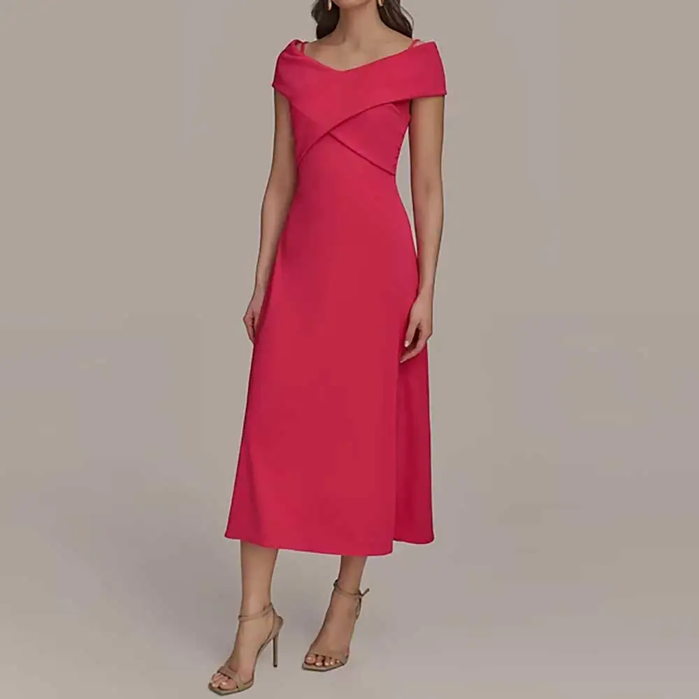 

Elegant V Neck Cap Sleeve Sleeveless Pleated A Line Evening Dress Women Formal Prom Party Dresses Bridesmaid Wedding Guest Gowns