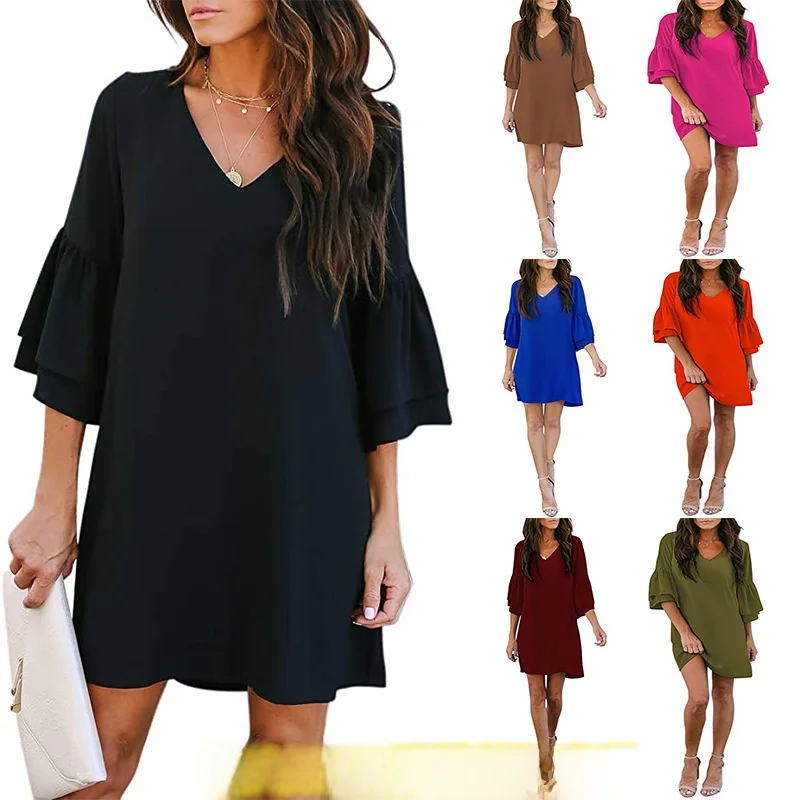 กระโปรงทรงเอไลน์ผ้าโพลีเอสเตอร์แบบลำลองหลวมๆ ไซส์ใหญ่ สำหรับสาวๆ