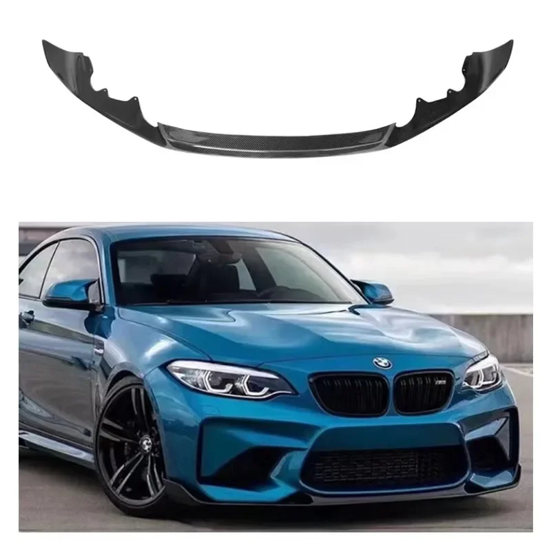 

New! For BMW MP Style M2 F87 2014-2022 Dry Carbon Fiber Front Bumper Lip Front Lip Spoiler Car Accessories Body Kits Automotive