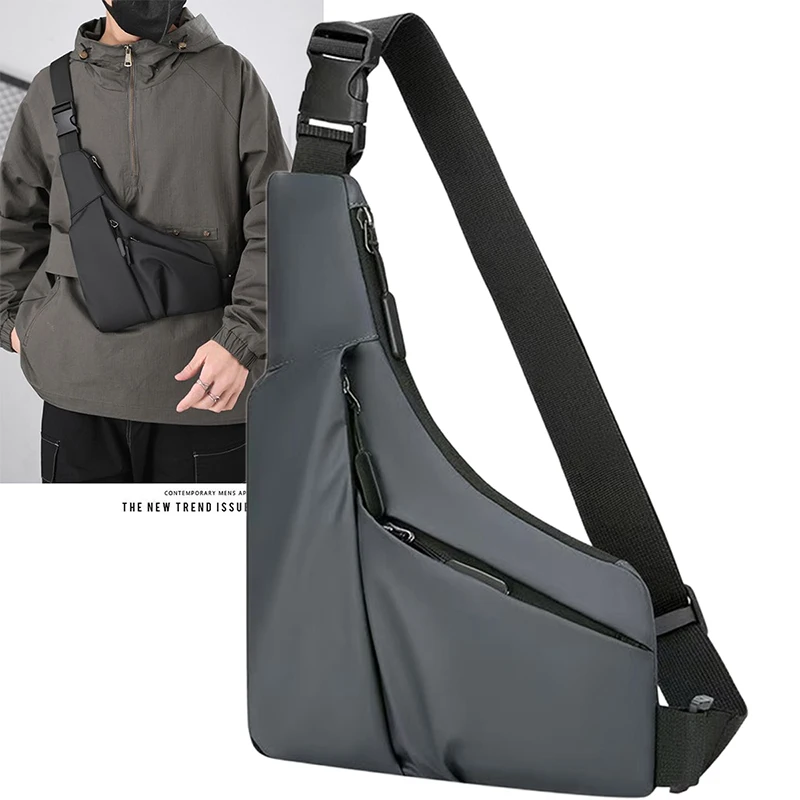 

The neutral color rectangular women's and men's crossbody bag in the "seven-fold" style is suitable for business trips.