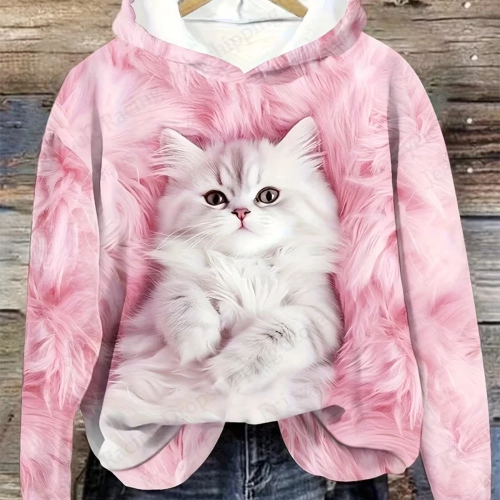

New Lovely Cat 3d Print Hoodie Women Fashion Casual Kawaii Animal Hoodie Sweatshirt Female Clothes Autumn Winter Coat Sushi Cat