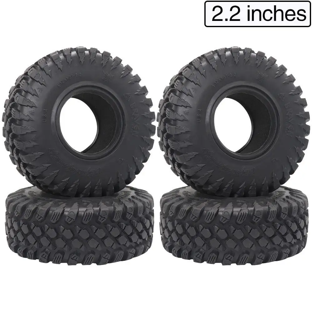 

For 1/10 Rc Crawler Traxxas Wraith Scx10 Wrangler 2.2 Wheel 4pcs 2.2 Inch Braven Berserker Rubber Tyre 2.2 Wheel Tires 125x48mm