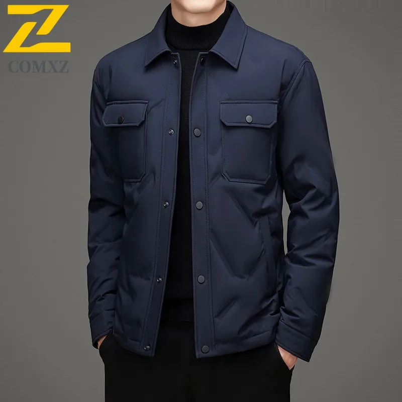 COMXZ 2025 Mens Winter Puffer Jacket Trendy Loose Fit Casual Coat leisure outdoor sports Leisure lightweight tactics windbreaker