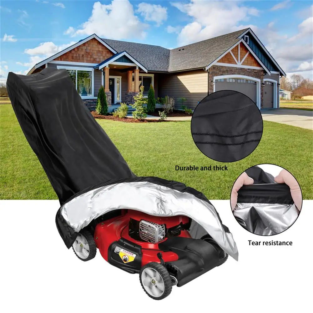 

Outdoor Lawn Mower Cover With Drawstring Waterproof UV Resistant Tear Resistant Lawnmower Cover (75 "x 43" x 26 ")