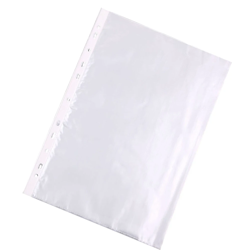 

200pcs 11 Hole Clear Sheet Protectors Environmentally Friendly Pp Non-Static For Binder Document Organizer File