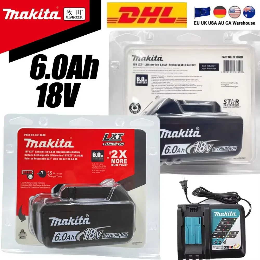 

100% Genuine Makita 6Ah for Makita 18V Battery BL1840 BL1830B BL1850B BL1850 BL1860 BL1815 Replacement Lithium Battery