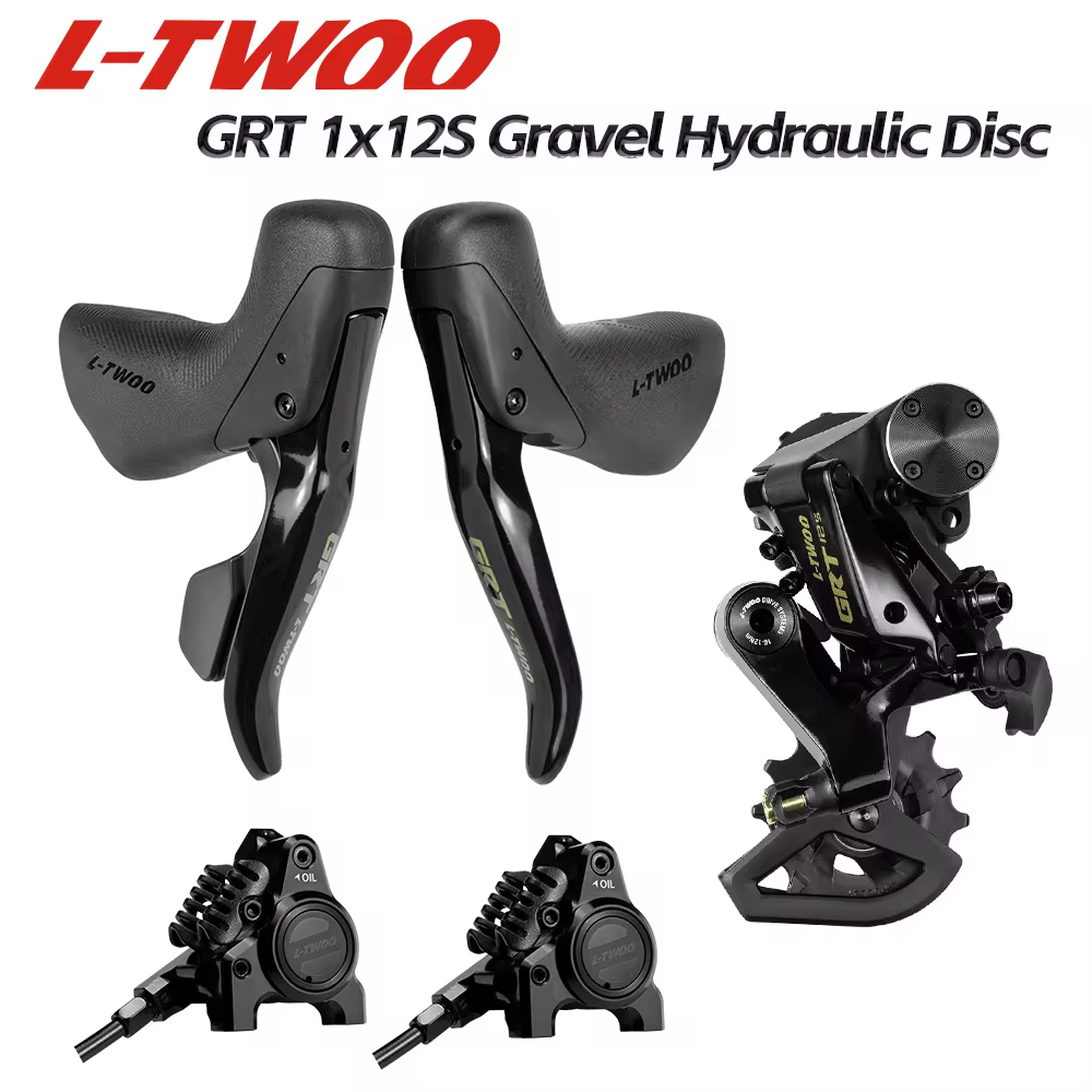 LTWOO GRT 12 - Grupo de Transmisión para Bicicleta de Carretera con Frenos de Disco Hidráulicos 1x12s, Fibra de Carbono, 5 Piezas, Benchmark GRX
