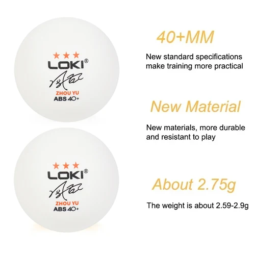 Imagen 2 del producto LOKI pelotas de tenis de mesa cosidas de 3 estrellas 40 + mm nuevo Material plástico ABS pelotas de Ping Pong profesionales para entrenamiento de Club duraderas