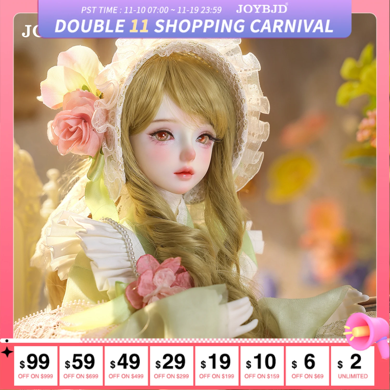 

JOYBJD Original Janen BJD Doll 1/4 Kimono Sleeve Fashion Gentle Flower Picker in Spring Resin Bjd Jointed Doll Fullset