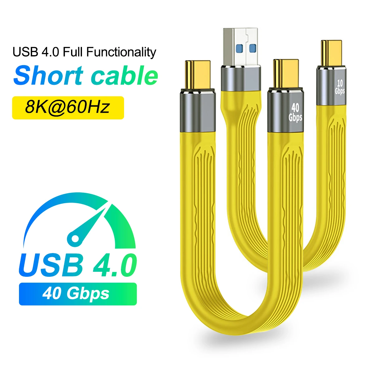 USB4.0 10Gbps/40Gbps Data Cable PD 100W 60W Fast Charging USB C to Type C Short Powerbank Cable USB C Charger 8K@60Hz Data Wire