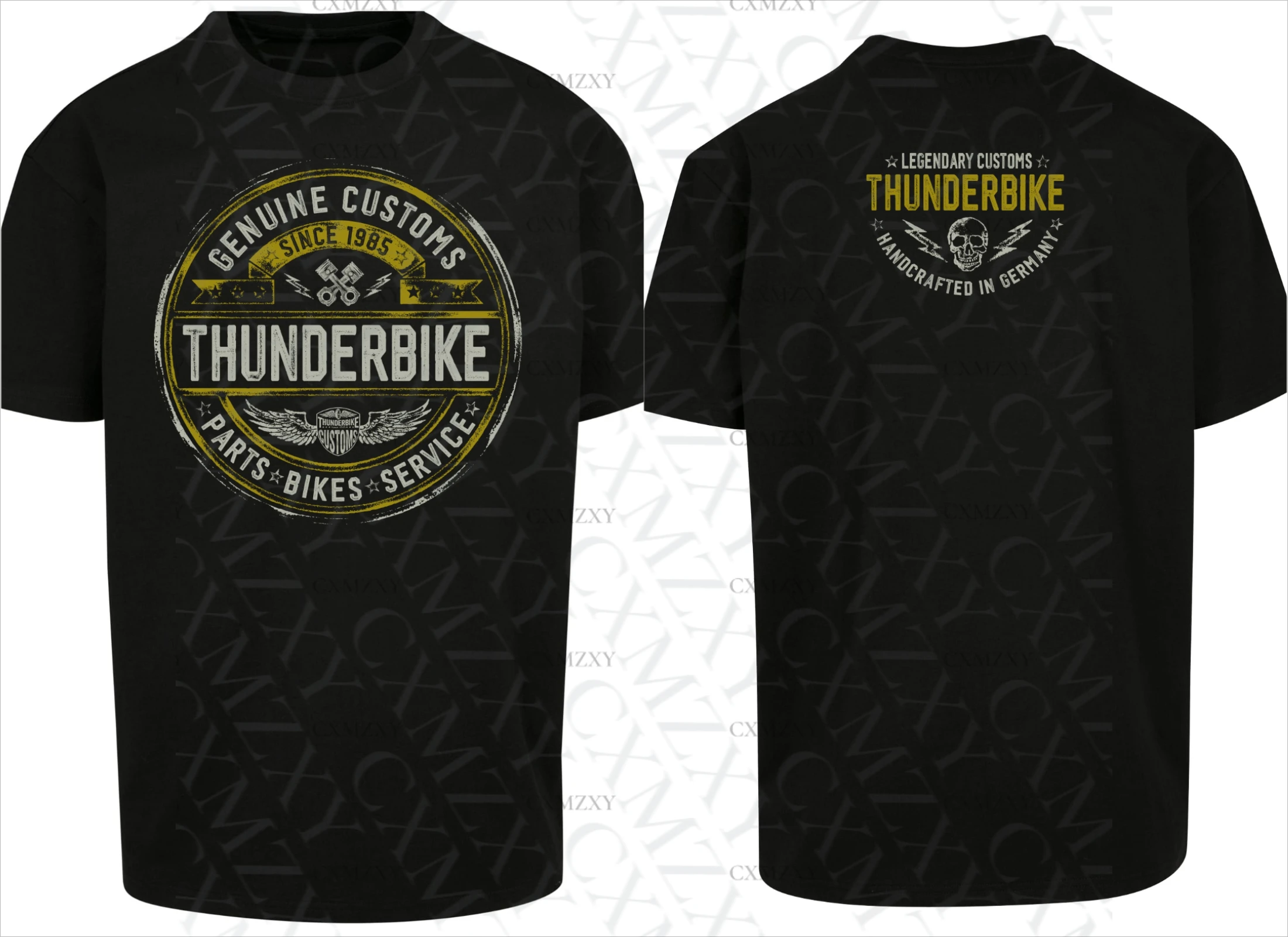 Thunderbike Men's T-shirt Short Sleeve Luxury Brand T Shirt Men Women Cotton Tee Vintage H-Harley Tops Streetwear Summer Clothes