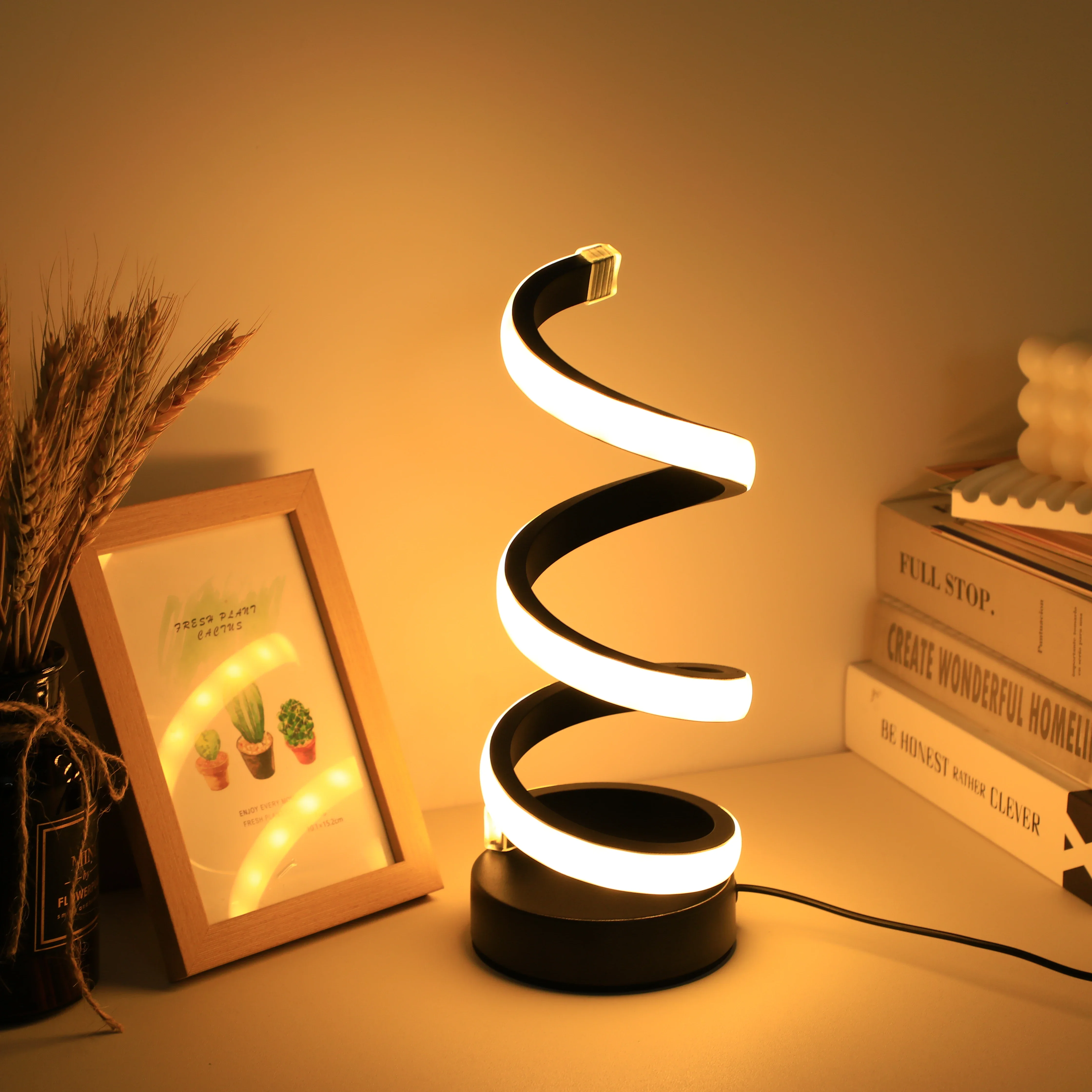 

1PC Modern S Desk Lamp USB External Luminescent Tricolor Bedroom Desktop Decorative Eye Lamp Lamparas led recargables Study lamp