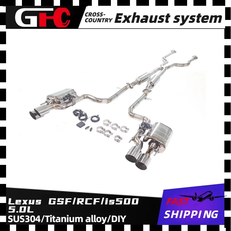 

GFC catback exhaust system performance exhaust system, electronic valve muffler, 4 tips For 2014-2024 Lexus GSF/RCF/is500 5.0L
