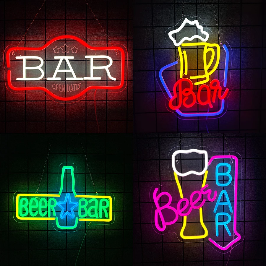 Bar Series Neon Sign For Wall Decor,Led Neon Light For Man Cave,Bedroom,Home Bar,Store, Club,Party,Christmas Gifts,USB Powered