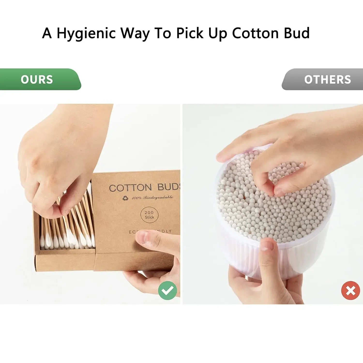 Bamboe Qtips Wattenstaafjes met houten stokken Q Tips voor oren Wattenstaafjes 400 stuks Bamboe wattenstaafjes