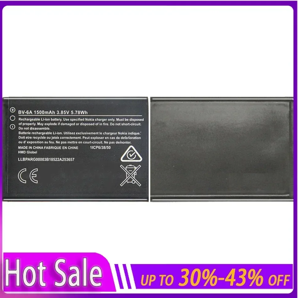 

1500mAh BV 6A BV6A BV-6A Battery for Nokia Banana 2060 3060 5250 C5-03 8110 4G Batteries Batteria Warranty + Track NO