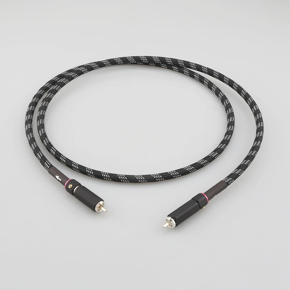 

New 1PCS 75Ohms Silver-plated copper Professional HD digital coaxial Cable Self-locking RCA to RCA Audio cable For DAC TV