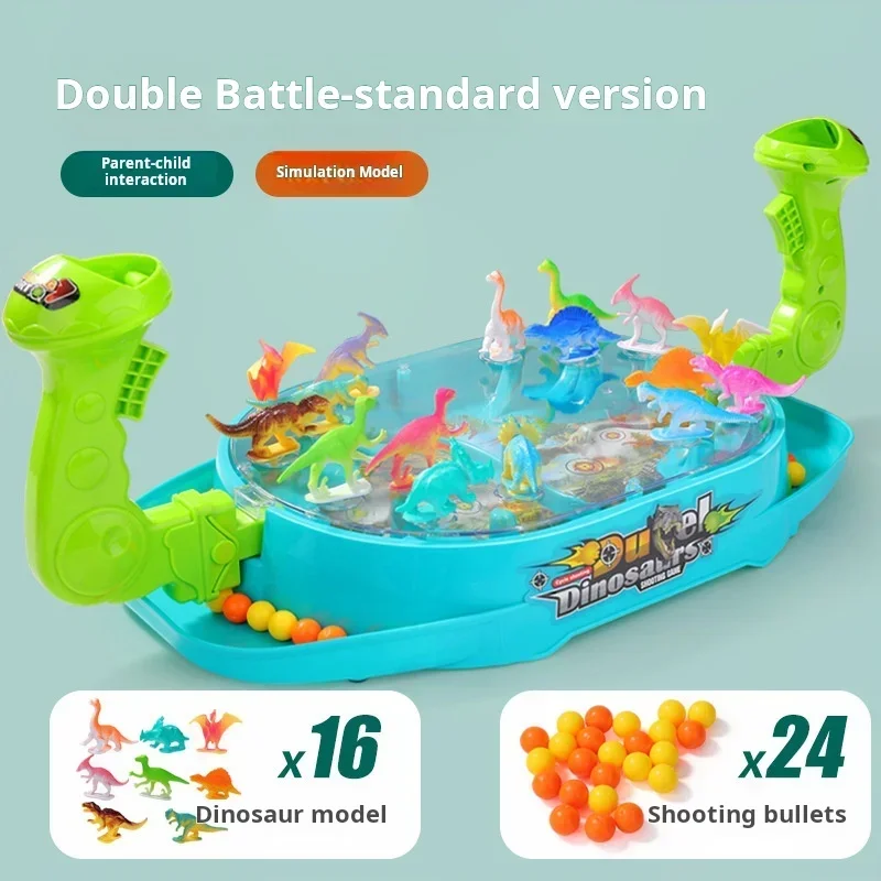 Children\'s Two-Player Battle Catapult Dinosaur Board Game Pinball Catapult Toy Parent-Child Interactive Educational Toy