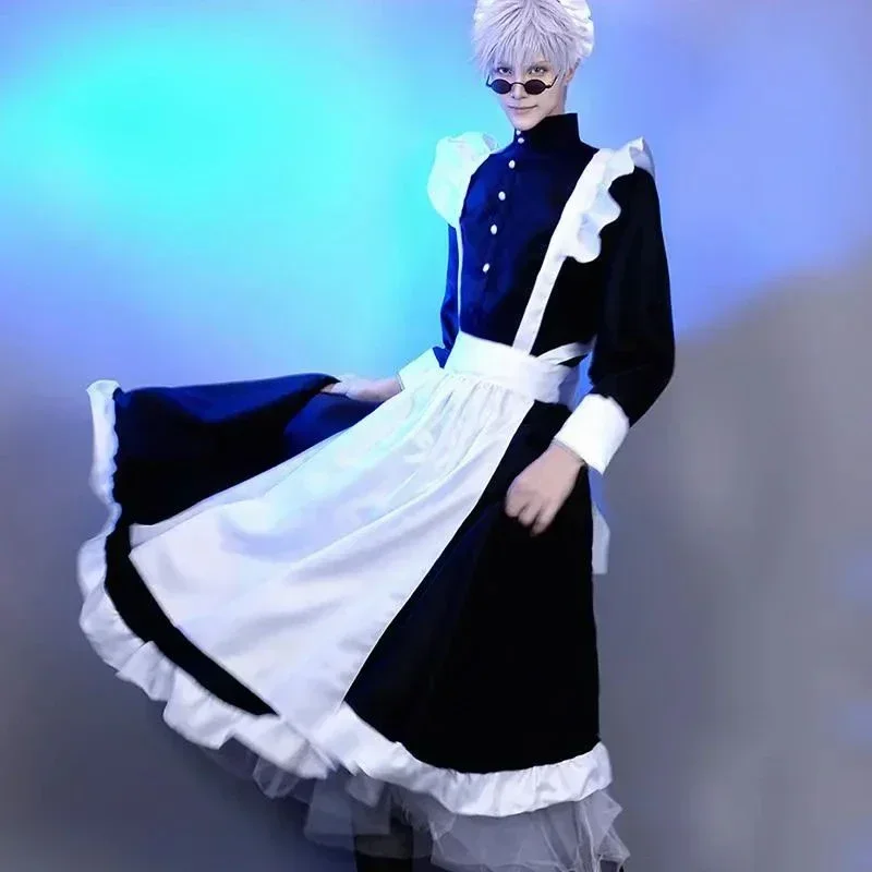 Roupa de empregada feminina vestido longo avental vestido lolita roupas masculinas unissex café traje cosplay anime trajes jujutsu kaisen